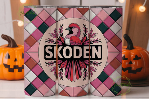 Pink Mosaic Bird 20oz Tumbler Design Sublimation PixelChick 