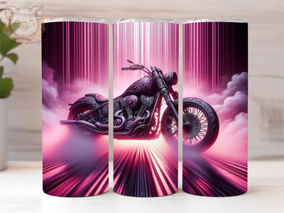 Pink Motorcycle 20oz Tumbler Png, Straight & Tapered Tumbler Png, Girl's Motorcycle Tumbler Png, Digital Download PNG Sublimation Lara' s Designs 