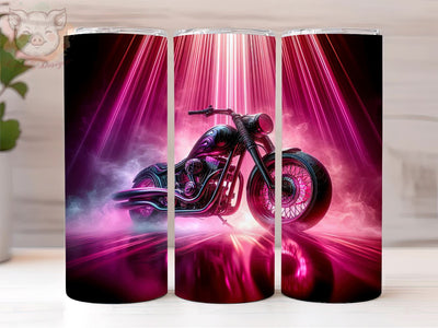 Pink Motorcycle 20oz Tumbler Png, Straight & Tapered Tumbler Png, Girl's Motorcycle Tumbler Png, Digital Download PNG Sublimation Lara' s Designs 