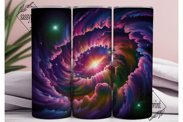Pink Nebula Galaxy 20oz Tumbler Wrap Sublimation sassyprint 