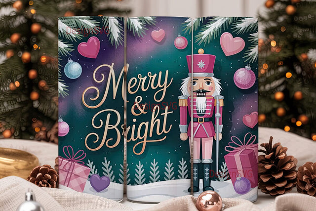 Pink Nutcracker Christmas 20oz Tumbler Sublimation DesignSVG 
