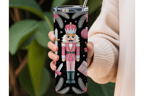 Pink Nutcracker Christmas 20oz Tumbler Sublimation DesignSVG 
