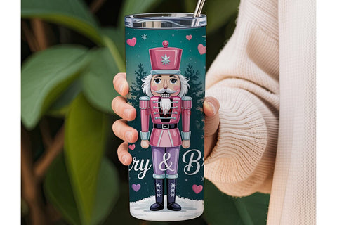 Pink Nutcracker Christmas 20oz Tumbler Sublimation DesignSVG 