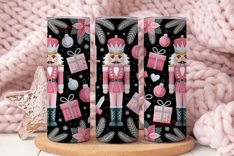 Pink Nutcracker Christmas 20oz Tumbler Sublimation DesignSVG 