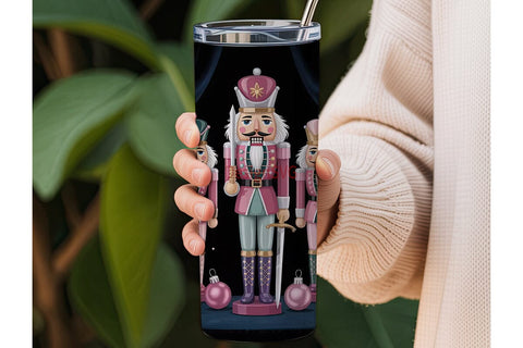 Pink Nutcracker Christmas 20oz Tumbler Sublimation DesignSVG 