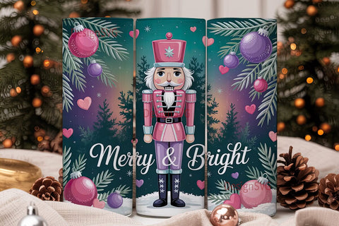 Pink Nutcracker Christmas 20oz Tumbler Sublimation DesignSVG 