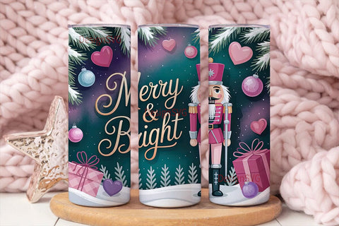 Pink Nutcracker Christmas 20oz Tumbler Sublimation DesignSVG 