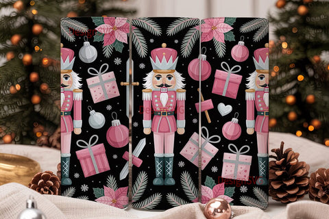 Pink Nutcracker Christmas 20oz Tumbler Sublimation DesignSVG 