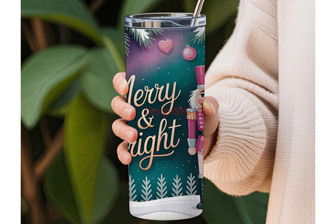 Pink Nutcracker Christmas 20oz Tumbler Sublimation DesignSVG 