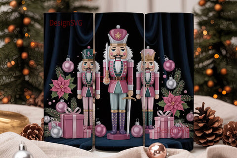 Pink Nutcracker Christmas 20oz Tumbler Sublimation DesignSVG 