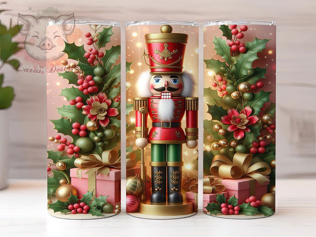 Pink Nutcracker Christmas Tumbler, Pink Christmas Wrap, Holiday Drinkware, Festive Mug Design, Sublimation Wrap, Cute Christmas Gift, Winter Tumbler Sublimation Lara' s Designs 