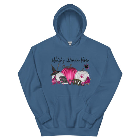 Pink October | Halloween Breast Cancer Vibes Women's Hoodie Physical Crafting After Dark Indigo Blue S 