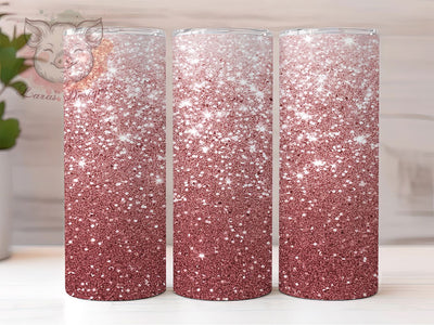 Pink Ombre Glitter Sparkle Tumbler, Ombre Glitter Wrap, 20Oz Skinny Tumbler, Pink To White Sublimation, Sparkly Tumbler Design, Glamorous Glitter Wrap, Shimmer Ombre Tumbler Sublimation Lara' s Designs 