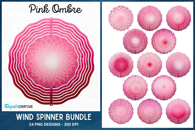 Pink Ombre Wind Spinner Sublimation Bundle Sublimation Regulrcrative 