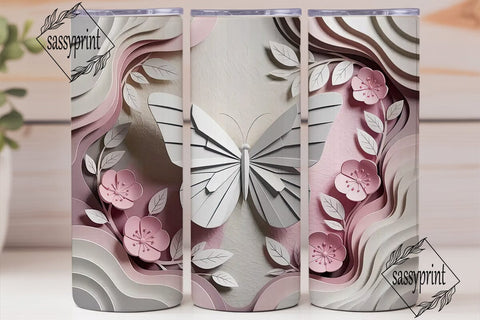Pink Origami Cherry Blossom 20oz Sublimation sassyprint 