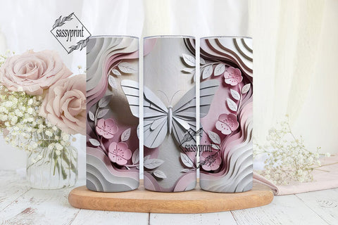 Pink Origami Cherry Blossom 20oz Sublimation sassyprint 