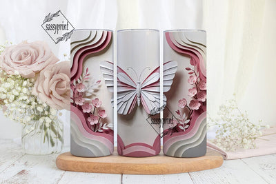 Pink Origami Cherry Blossom 20oz Sublimation sassyprint 
