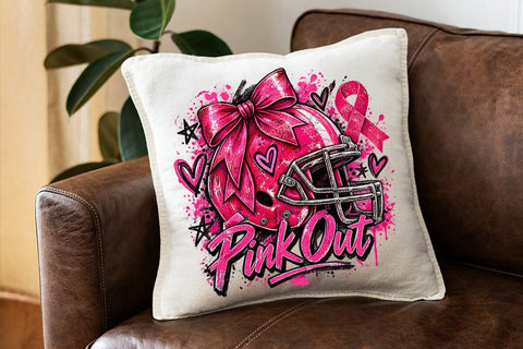 Pink Out Football Helmet Sublimation PNG SVG DesignDestine 
