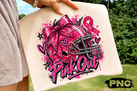 Pink Out Football Helmet Sublimation PNG SVG DesignDestine 