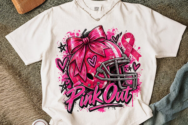 Pink Out Football Helmet Sublimation PNG SVG DesignDestine 