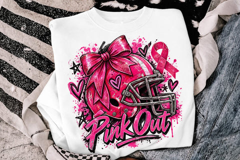 Pink Out Football Helmet Sublimation PNG SVG DesignDestine 