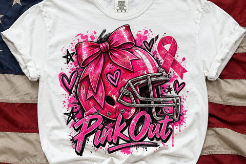 Pink Out Football Helmet Sublimation PNG SVG DesignDestine 