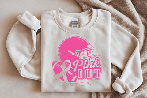 Pink out Svg, Tackle Cancer svg, pink glitter ribbon, Cancer Awareness, We fight together, Pink October, Football Svg, Football pink out SVG DesignDestine 