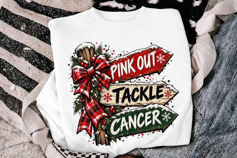 Pink Out Tackle Cancer Christmas PNG SVG DesignDestine 