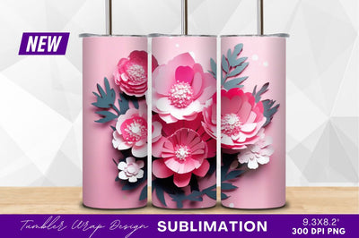 Pink paper flowers on pink background Sublimation Regulrcrative 