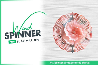 Pink Paper Flowers Wind Spinner Round Png Sublimation Regulrcrative 