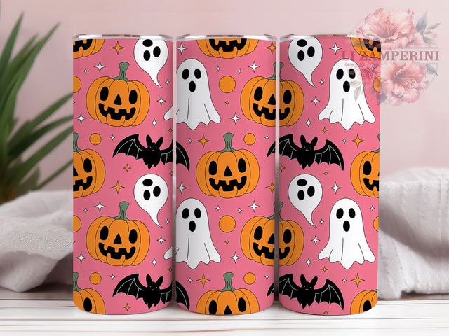 Pink Pastel Kawaii Ghost Halloween Tumbler, Cute Halloween Wrap, Pastel Spooky PNG, 20oz Sublimation Design, Girly Halloween Cup, Soft Gothic Art, Kawaii Ghost Tumbler Sublimation Li Zamperini 