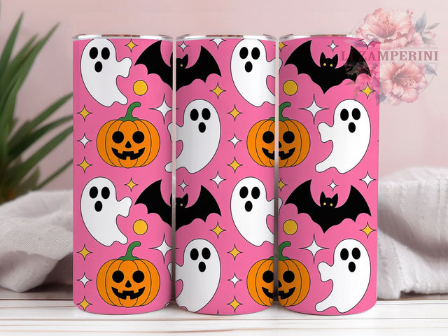 Pink Pastel Kawaii Ghost Halloween Tumbler, Cute Halloween Wrap, Pastel Spooky PNG, 20oz Sublimation Design, Girly Halloween Cup, Soft Gothic Art, Kawaii Ghost Tumbler Sublimation Li Zamperini 