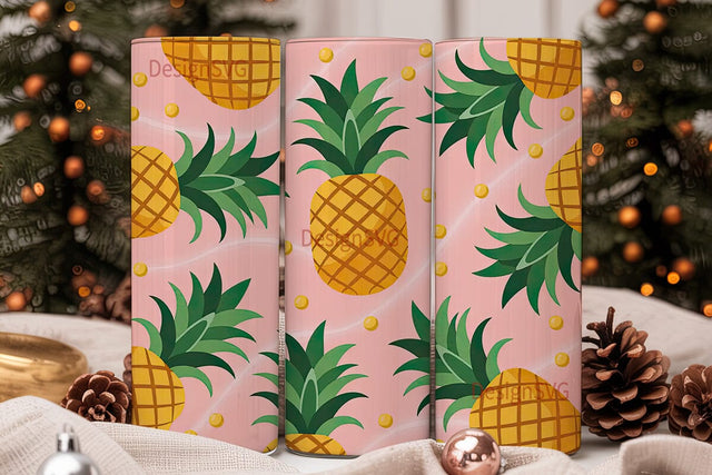 Pink Pineapple Paradise 20oz Tumbler Sublimation DesignSVG 