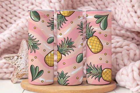 Pink Pineapple Paradise 20oz Tumbler Sublimation DesignSVG 