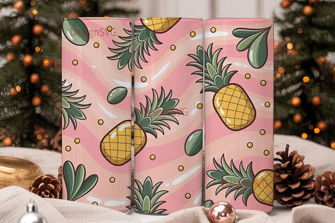 Pink Pineapple Paradise 20oz Tumbler Sublimation DesignSVG 