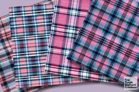 Pink Plaid Fabric Texture Gingham Digital Pattern Fine Purple Elephant Creations 