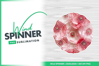 Pink Poppies Circle Wind Spinner Round Png Sublimation Regulrcrative 