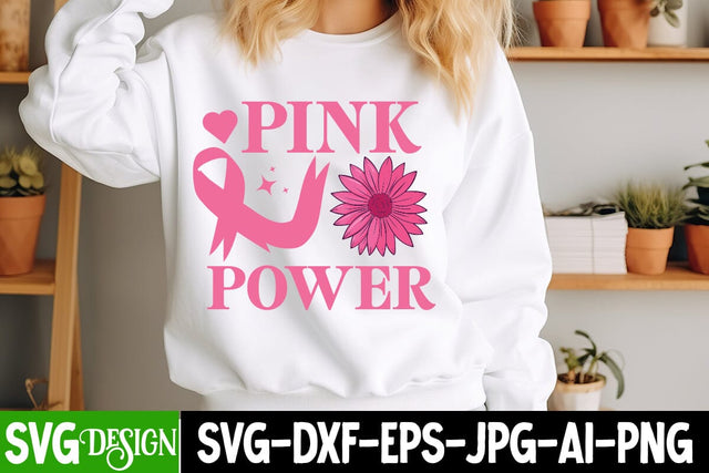 Pink Power SVG Design | Pink Power Sublimation Design | Breast Cancer SVG Design ,Breast Cancer Awareness Svg Design SVG BlackCatsMedia 