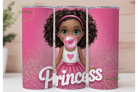 Pink Princess Bubblegum 20oz Tumbler Sublimation PixelChick 