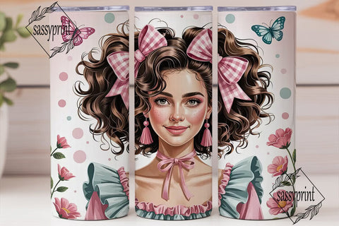 Pink Princess Girl 20oz Tumbler Wrap Sublimation sassyprint 