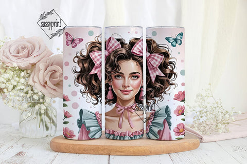 Pink Princess Girl 20oz Tumbler Wrap Sublimation sassyprint 