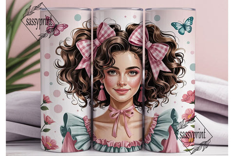 Pink Princess Girl 20oz Tumbler Wrap Sublimation sassyprint 