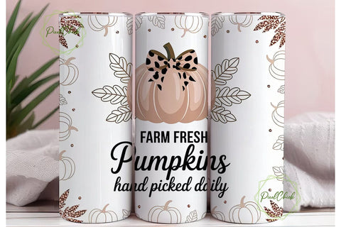 Pink Pumpkin 20oz Tumbler Wrap Sublimation PixelChick 