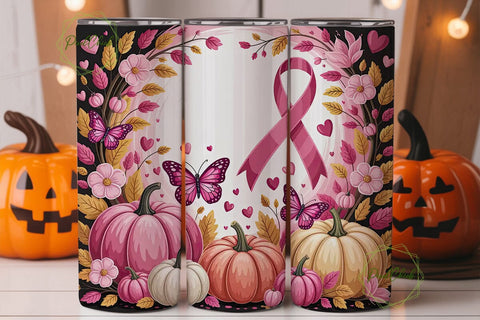 Pink Pumpkin Butterfly Awareness 20oz Sublimation PixelChick 