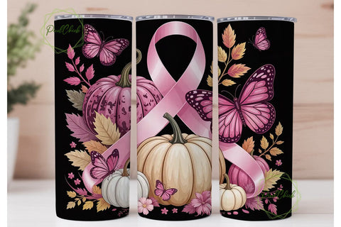 Pink Pumpkin Butterfly Awareness 20oz Sublimation PixelChick 