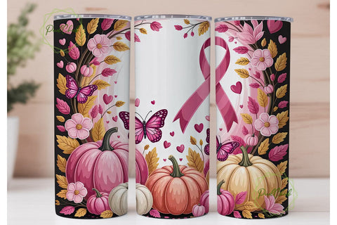 Pink Pumpkin Butterfly Awareness 20oz Sublimation PixelChick 