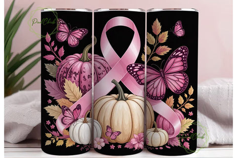 Pink Pumpkin Butterfly Awareness 20oz Sublimation PixelChick 