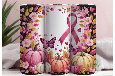 Pink Pumpkin Butterfly Awareness 20oz Sublimation PixelChick 
