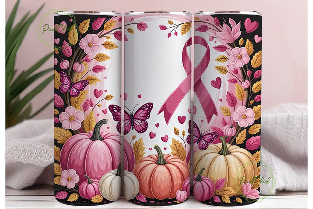 Pink Pumpkin Butterfly Awareness 20oz Sublimation PixelChick 