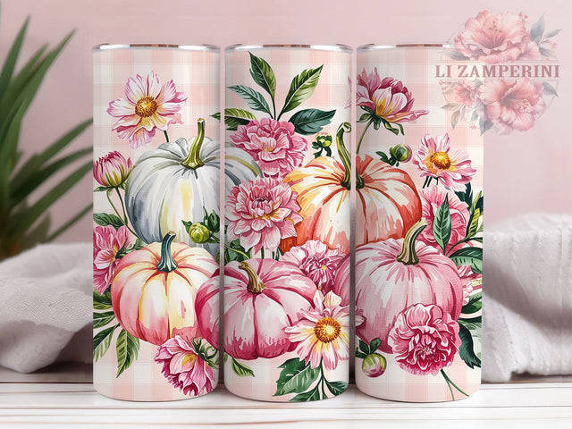 Pink Pumpkin Fall Tumbler Wrap, Fall Tumbler Wrap, 20oz Sublimation, Autumn Pumpkin Cup, Halloween Tumbler, Pumpkin Mug Design, Cute Fall Tumbler Sublimation Li Zamperini 